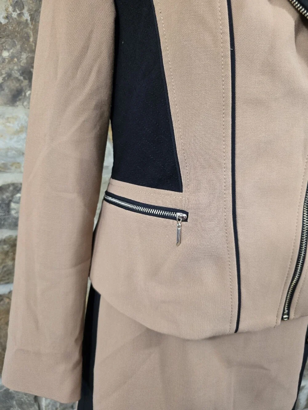White House Black Market Moto Zip Skirt Suit Set